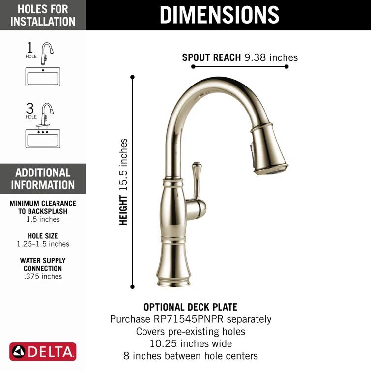 Cassidy Pull Down Sprayer Kitchen Sink Faucet, Single Handle Kitchen Faucet