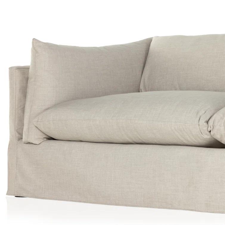 Bennett Moon 96" Slipcovered Sofa with Track Arms