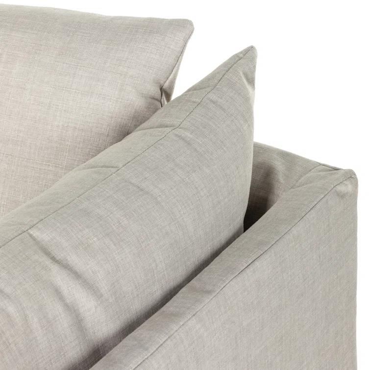 Bennett Moon 90.5'' White Contemporary Slipcovered Sofa