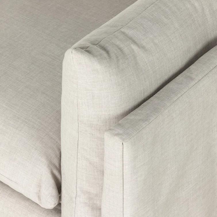 Bennett Moon 90.5'' White Contemporary Slipcovered Sofa
