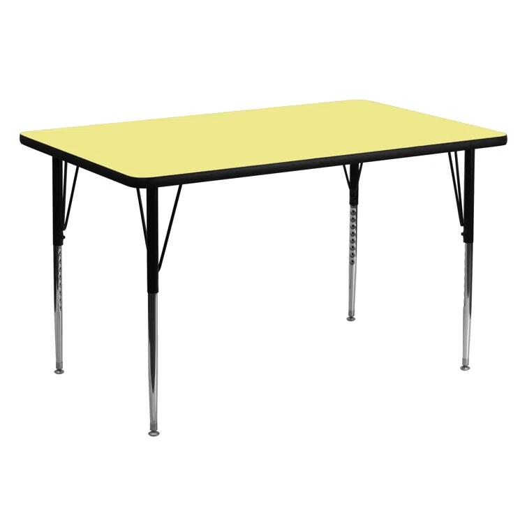 Goddard 24''W x 48''L Rectangular HP Laminate Activity Table - Adjustable Legs