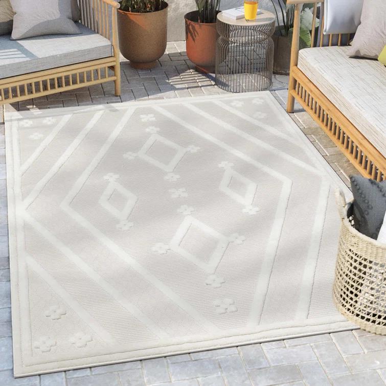 Markon Mali Outdoor Moroccan Tribal Ivory Indoor/Outdoor Area Rug