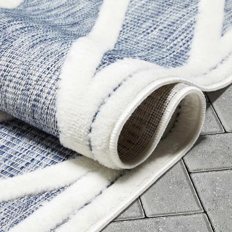 Well Woven Sila Mali Outdoor Moroccan Tribal Blue Indoor/Outdoor Area Rug