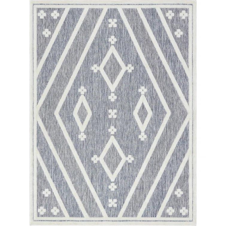 Well Woven Sila Mali Outdoor Moroccan Tribal Blue Indoor/Outdoor Area Rug