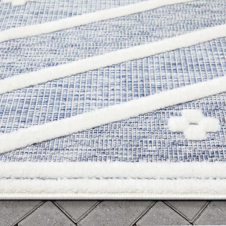 Well Woven Sila Mali Outdoor Moroccan Tribal Blue Indoor/Outdoor Area Rug