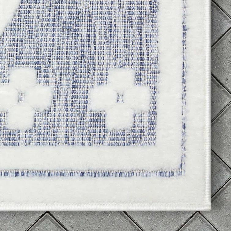 Well Woven Sila Mali Outdoor Moroccan Tribal Blue Indoor/Outdoor Area Rug