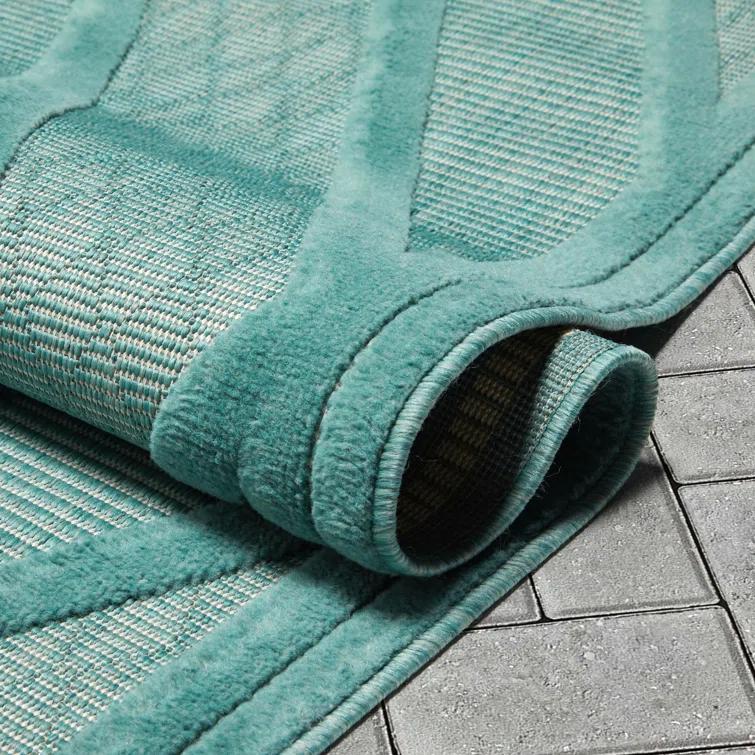 Markon Mali Outdoor Moroccan Tribal Teal Indoor/Outdoor Area Rug