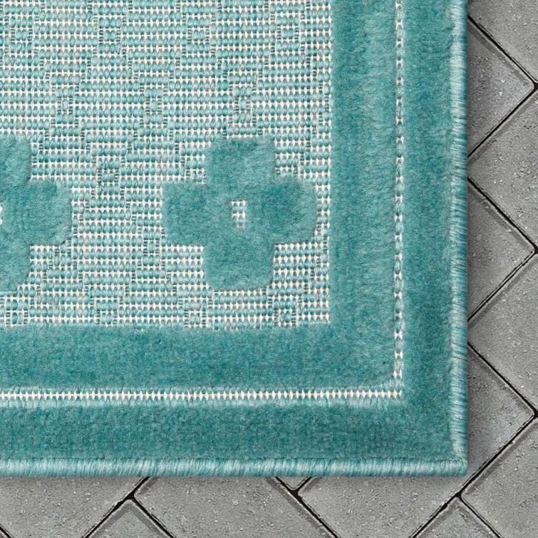 Markon Mali Outdoor Moroccan Tribal Teal Indoor/Outdoor Area Rug
