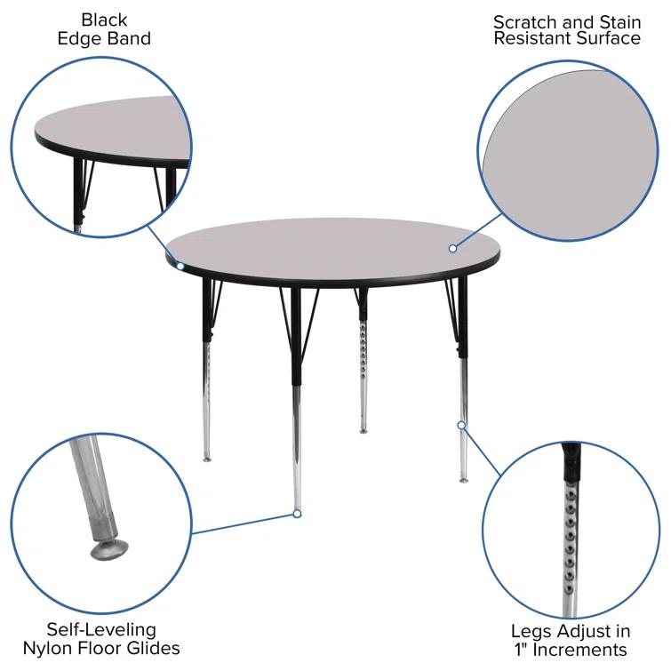 Flash Furniture Goddard 42'' Round Thermal Laminate Activity Table - Adjustable Legs