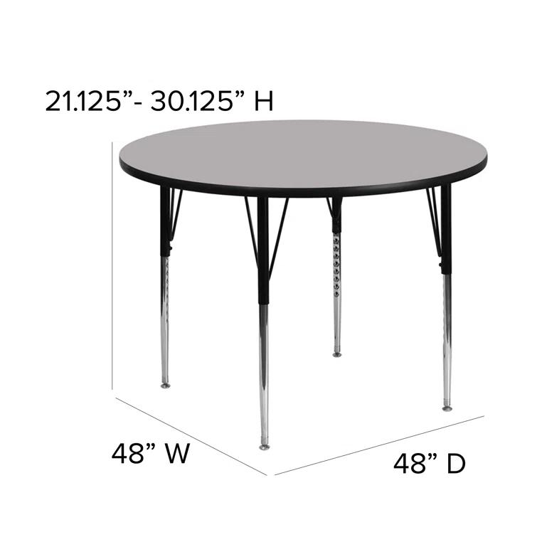 Flash Furniture Goddard 42'' Round Thermal Laminate Activity Table - Adjustable Legs