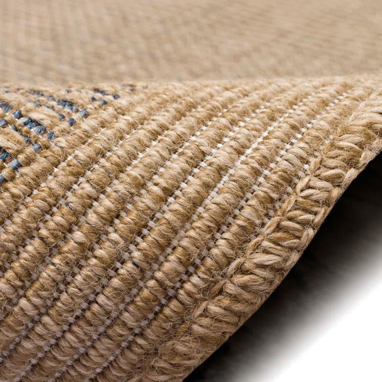 Bordy Texture Border Indoor/Outdoor Rug Navy