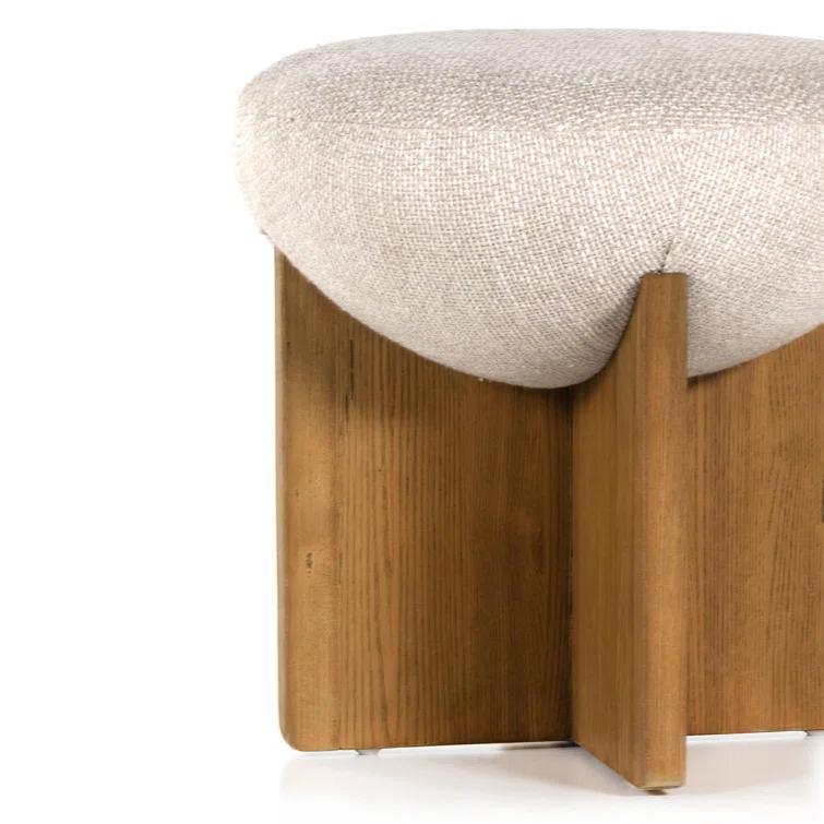 Yurewn Round Ottoman - Natural