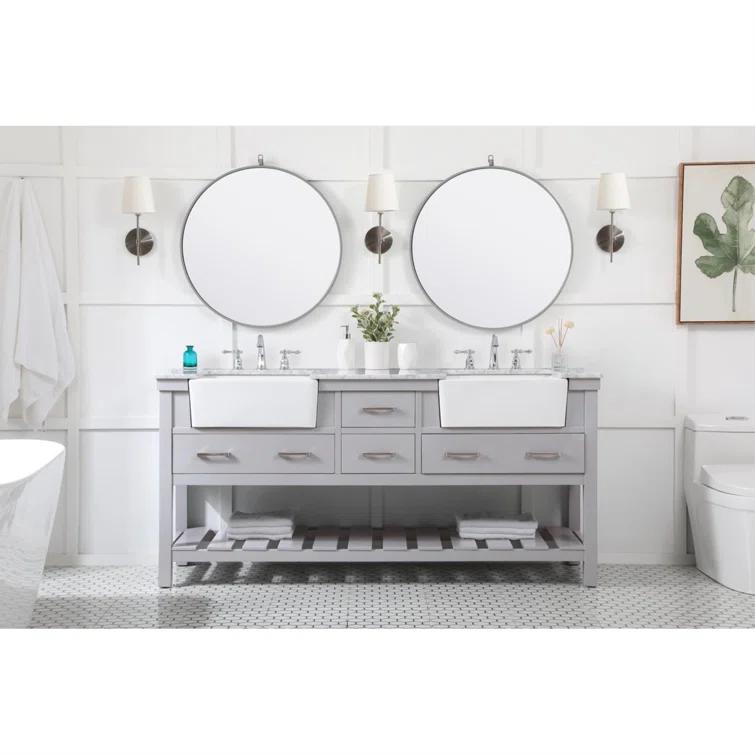 Pelaghia 72'' Double Bathroom Vanity with Marble Top
