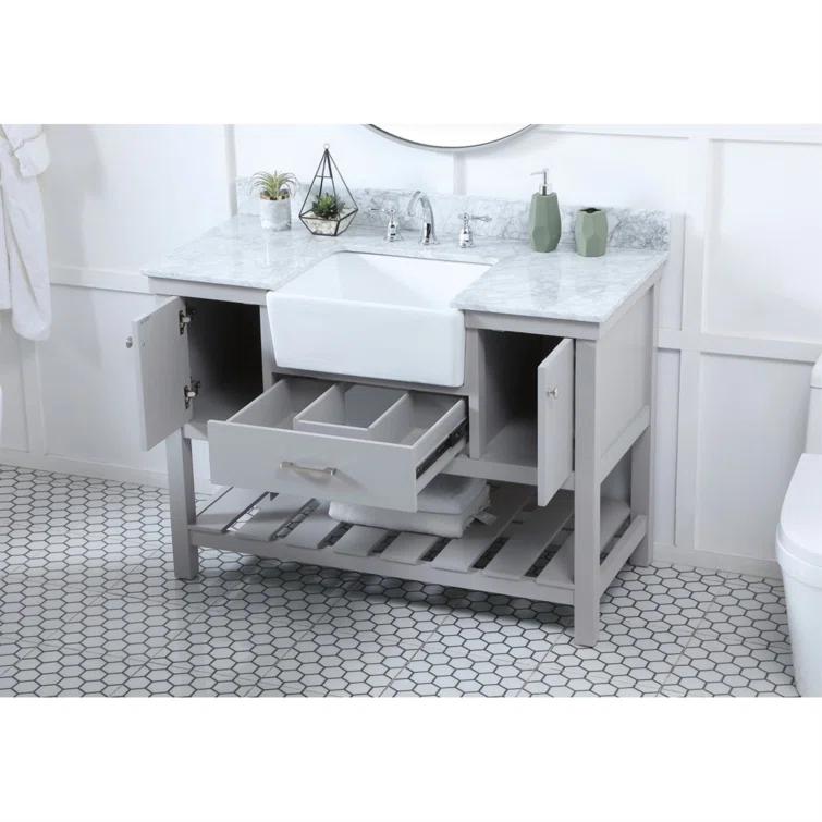 Pelaghia 48'' Single Bathroom Vanity with Marble Top