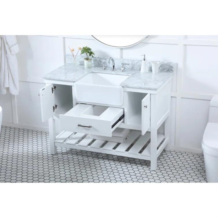 Pelaghia 48'' Single Bathroom Vanity with Marble Top