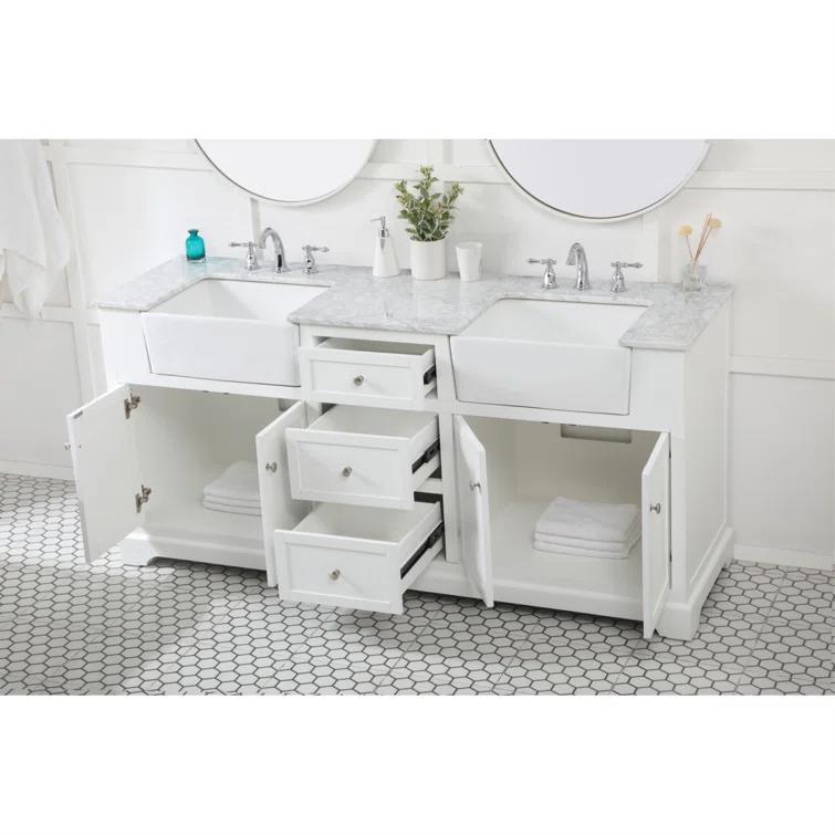 Emiliano 72'' Double Bathroom Vanity with Top