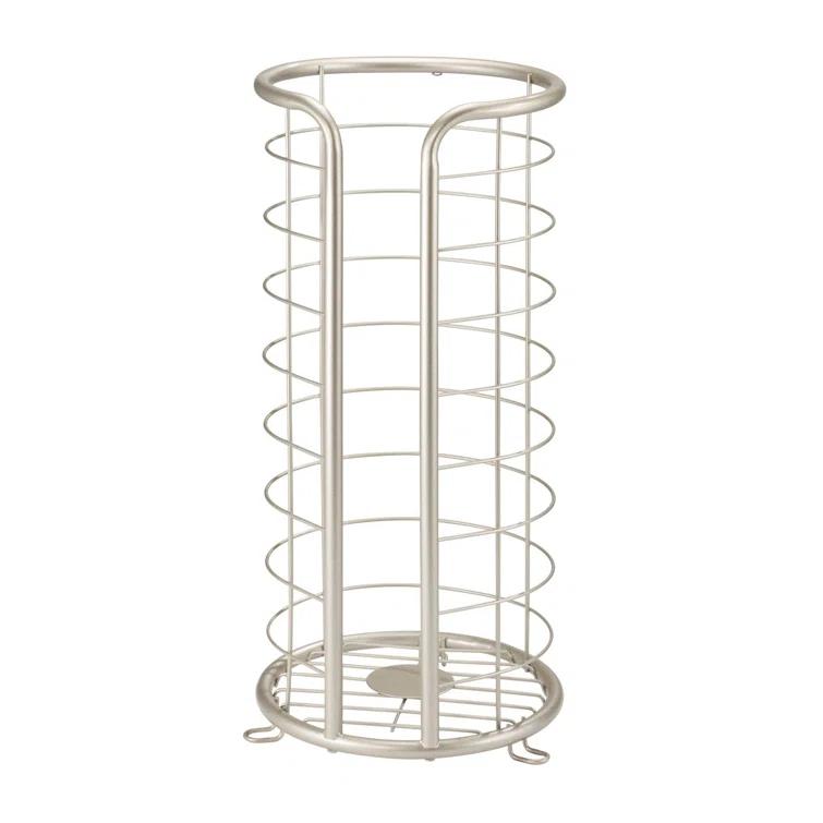 mDesign Metal Toilet Paper Holder Stand, Freestanding 3 Roll Reserve
