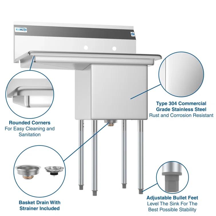 33" x 21" Freestanding Service Sink