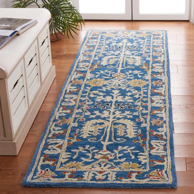 Antiquity AT64 Hand Tufted Accent Rug - Dark Blue/Multi - 2'3"x4' - Safavieh.