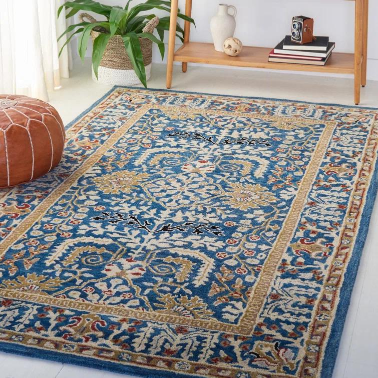 Antiquity AT64 Hand Tufted Accent Rug - Dark Blue/Multi - 2'3"x4' - Safavieh.