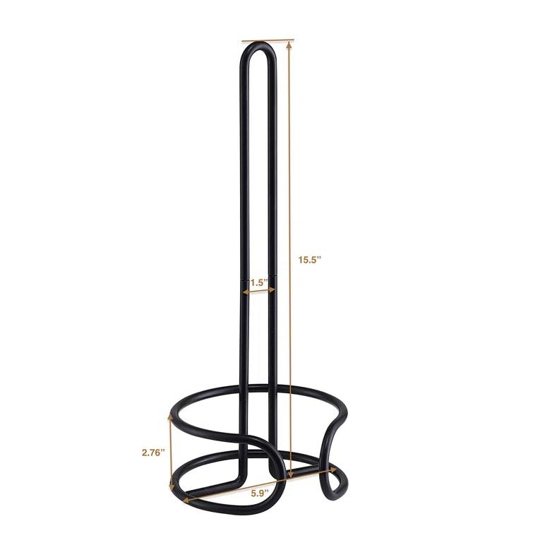 SunnyPoint Heavy Wire Gauge Spare Bathroom Toilet Tissue Paper Roll Holder Storage Stand WF-LY-WC-01BLK