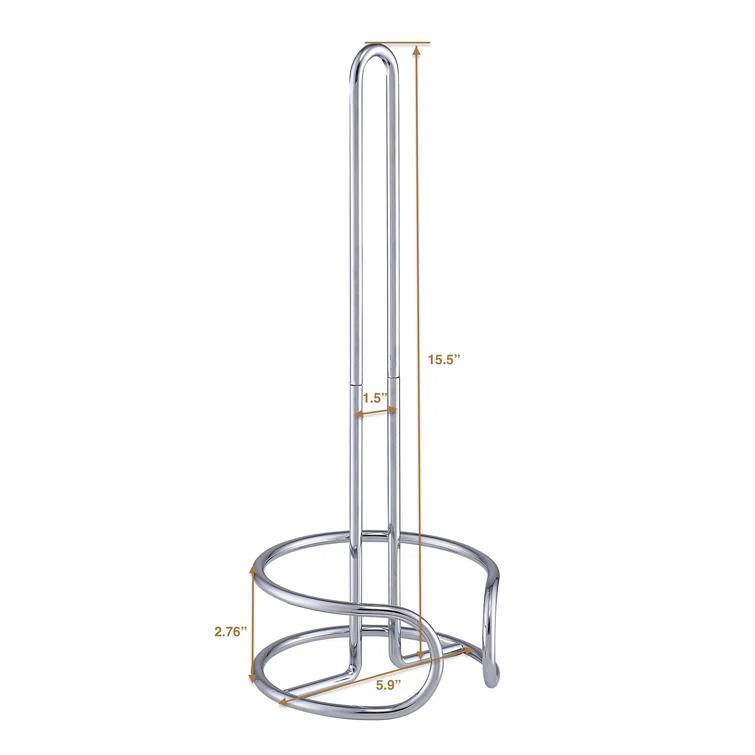 Heavy Wire Gauge Spare Bathroom Toilet Tissue Paper Roll Holder Storage Stand