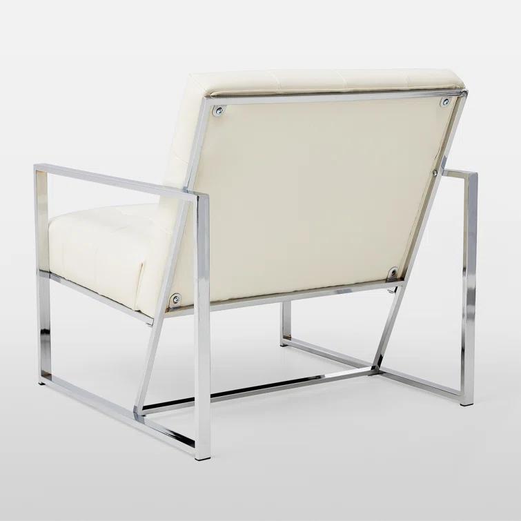Siebo 30'' Wide Tufted Cream Armchair