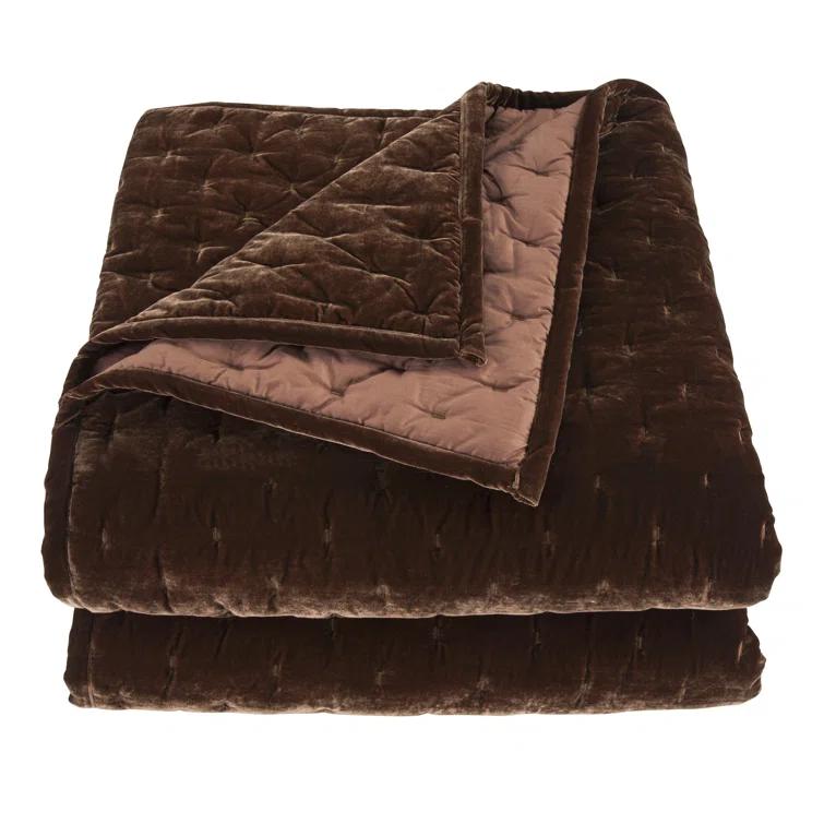 Stella Faux Silk Velvet Classic Chic Modern Rustic Romantic Western 1 Piece Quilt