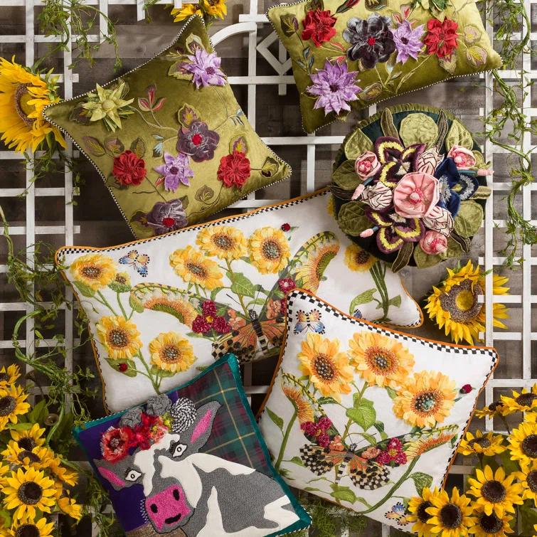 MacKenzie-Childs Frida Cowlo Throw Pillow