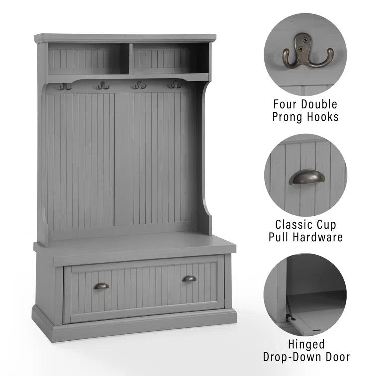 Seaside Hall Tree 40'' Wide with Bench and Shoe Storage