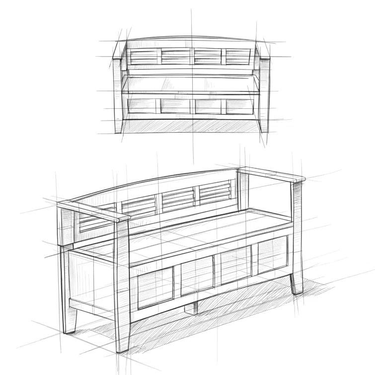 Simpli Home Adams 48"W Solid Wood Contemporary Entryway Storage Bench with Lift-Top Lid and Dual Compartments
