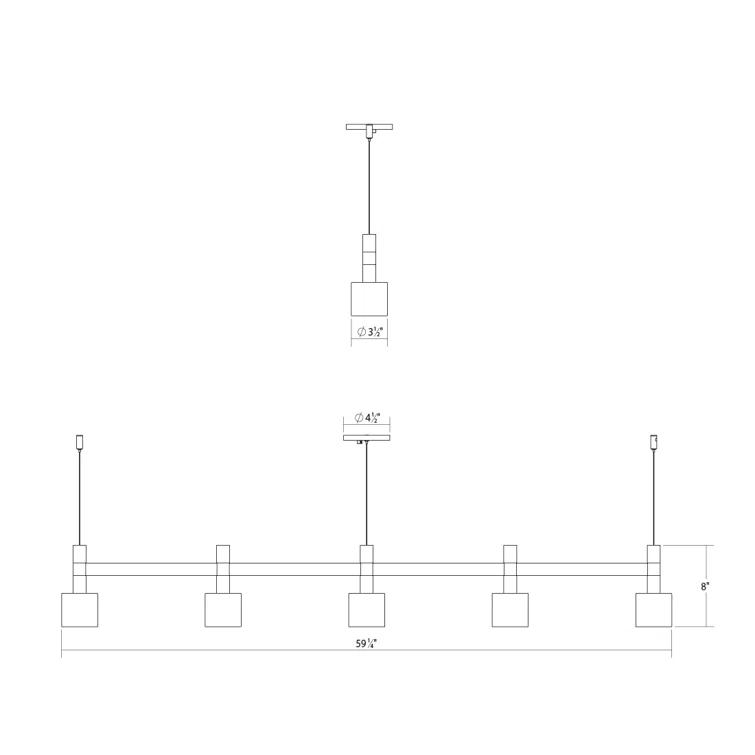 SONNEMAN Systema Staccato 5 - Light LED Kitchen Island Pendant
