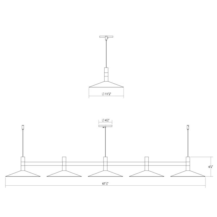 SONNEMAN Systema Staccato 5 - Light LED Kitchen Island Pendant
