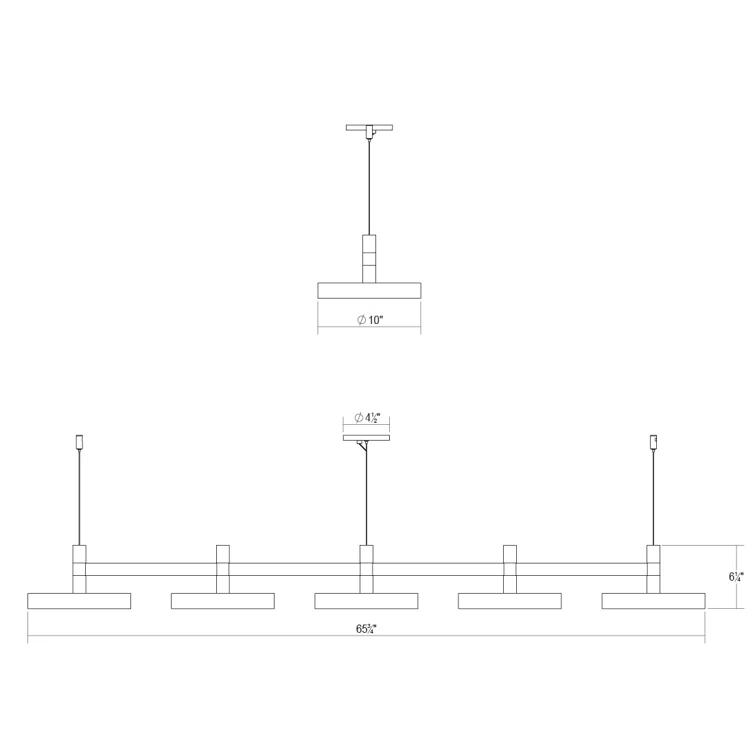 SONNEMAN Systema Staccato 5 - Light LED Kitchen Island Pendant