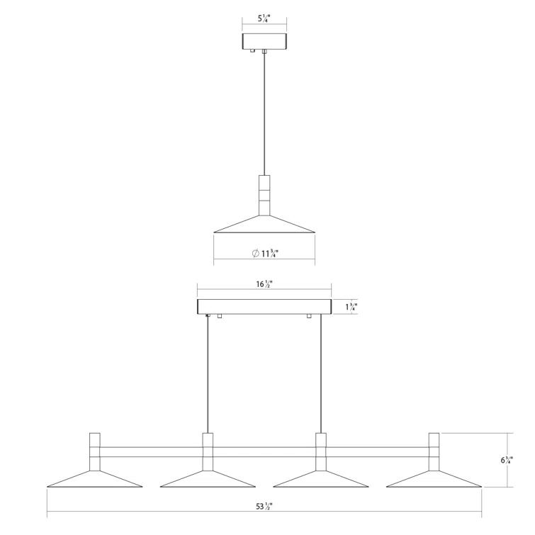 SONNEMAN Systema Staccato 4 - Light LED Kitchen Island Pendant