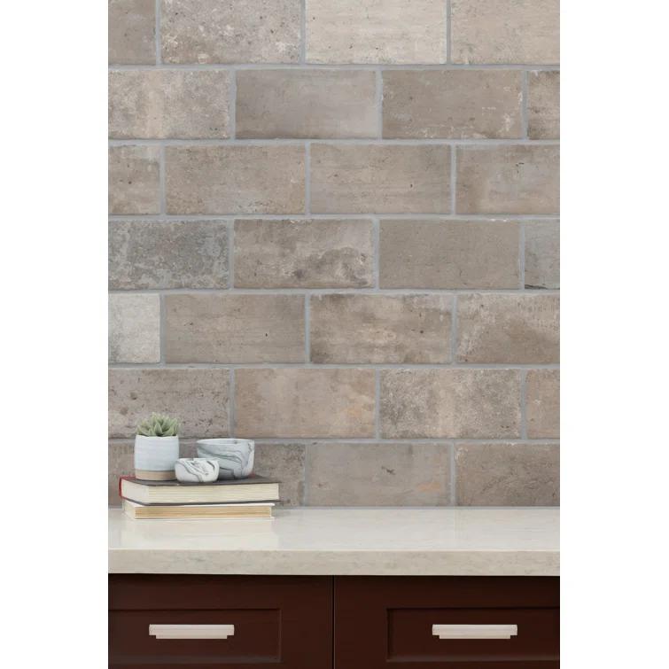Ackland Capella Brick Look 5" x 10" Matte Porcelain Floor and Wall Tile