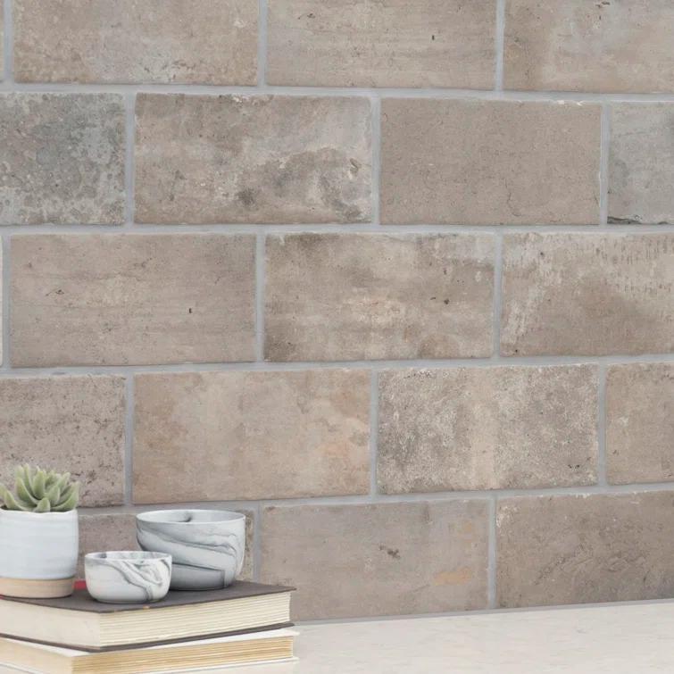 Ackland Capella Brick Look 5" x 10" Matte Porcelain Floor and Wall Tile