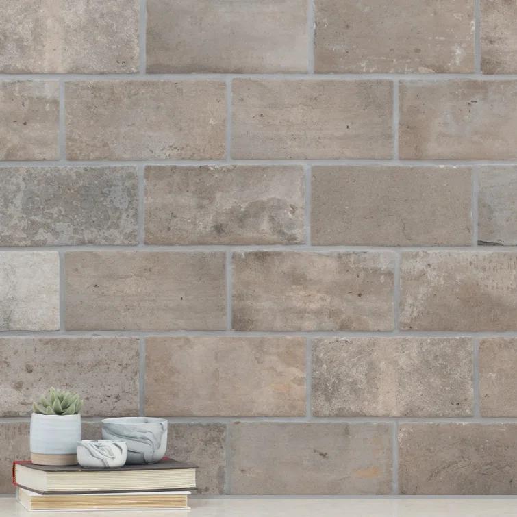 Ackland Capella Brick Look 5" x 10" Matte Porcelain Floor and Wall Tile