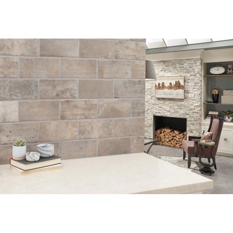 Ackland Capella Brick Look 5" x 10" Matte Porcelain Floor and Wall Tile