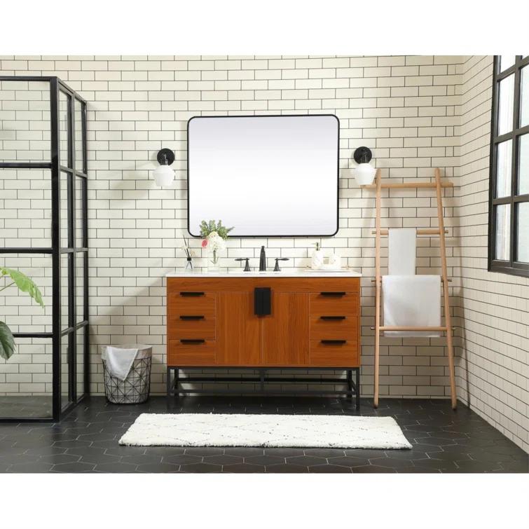 Eugene 48'' Single Bathroom Vanity with Engineered Marble Top