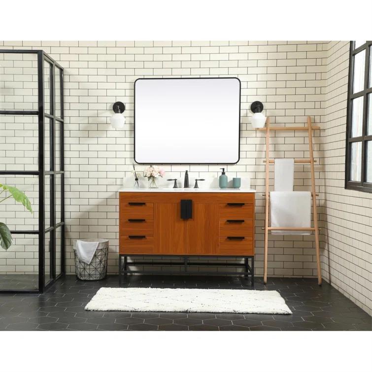 Eugene 48'' Single Bathroom Vanity with Engineered Marble Top