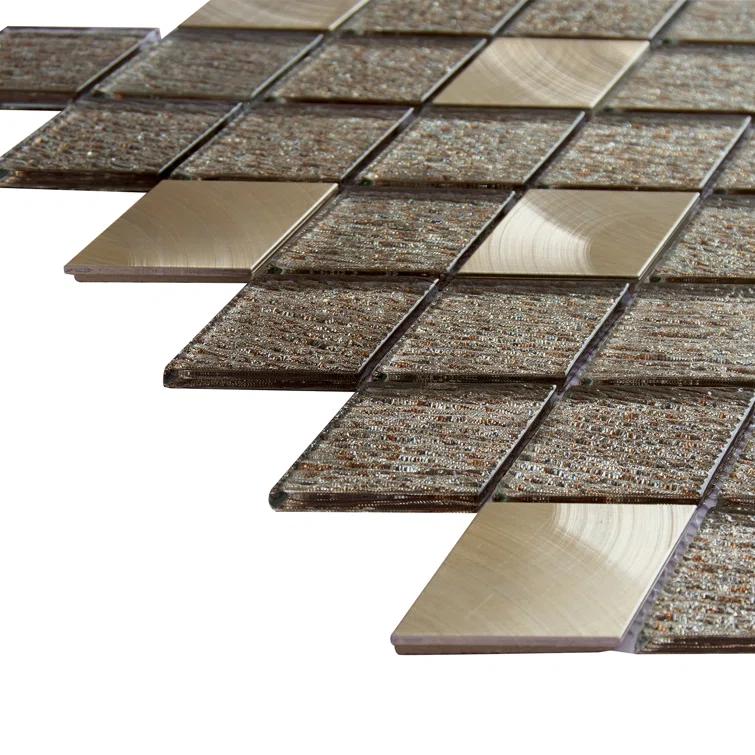 Ballagh 2" x 3" Metal and Glass Grid Mosaic Tile