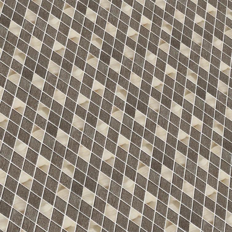 Ballagh 2" x 3" Metal and Glass Grid Mosaic Tile