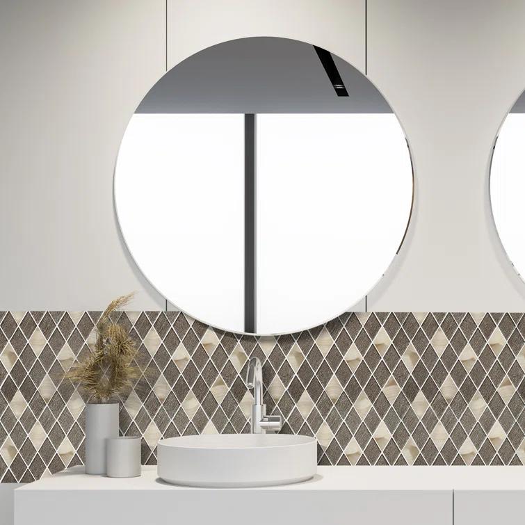 Ballagh 2" x 3" Metal and Glass Grid Mosaic Tile