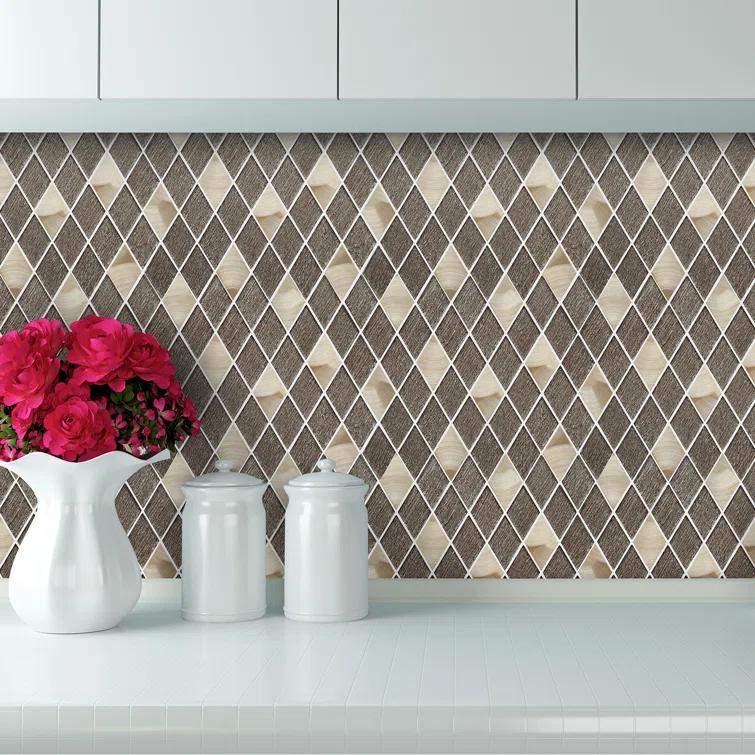 Ballagh 2" x 3" Metal and Glass Grid Mosaic Tile