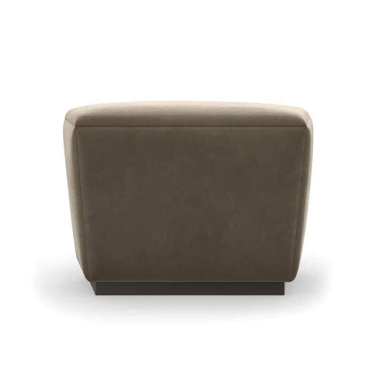 Brown Mohair Transitional Storage Ottoman with Dark Chocolate Base