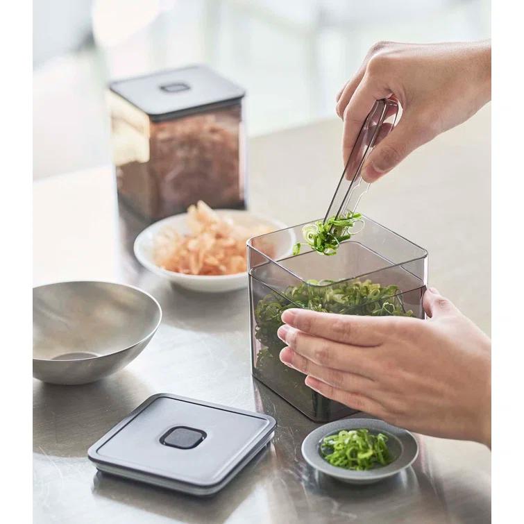Yamazaki Home Tower Yamazaki Home Airtight Food Storage Container With Lid Square Spice Or Vegetable Holder
