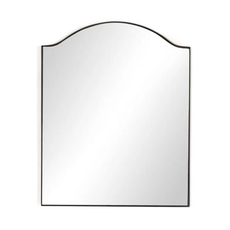 Gunmetal Iron and Engineered Hardwood Rectangular Wall Mirror