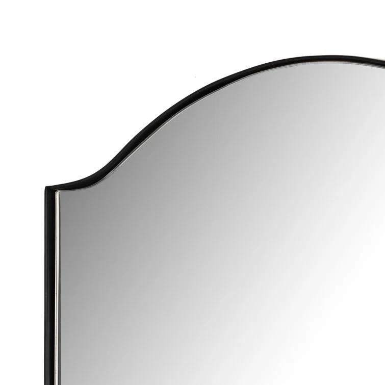 Gunmetal Iron and Engineered Hardwood Rectangular Wall Mirror