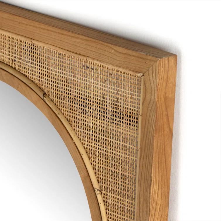 Contemporary Oval Wood & Gold Floor Mirror, 30x70 Inch